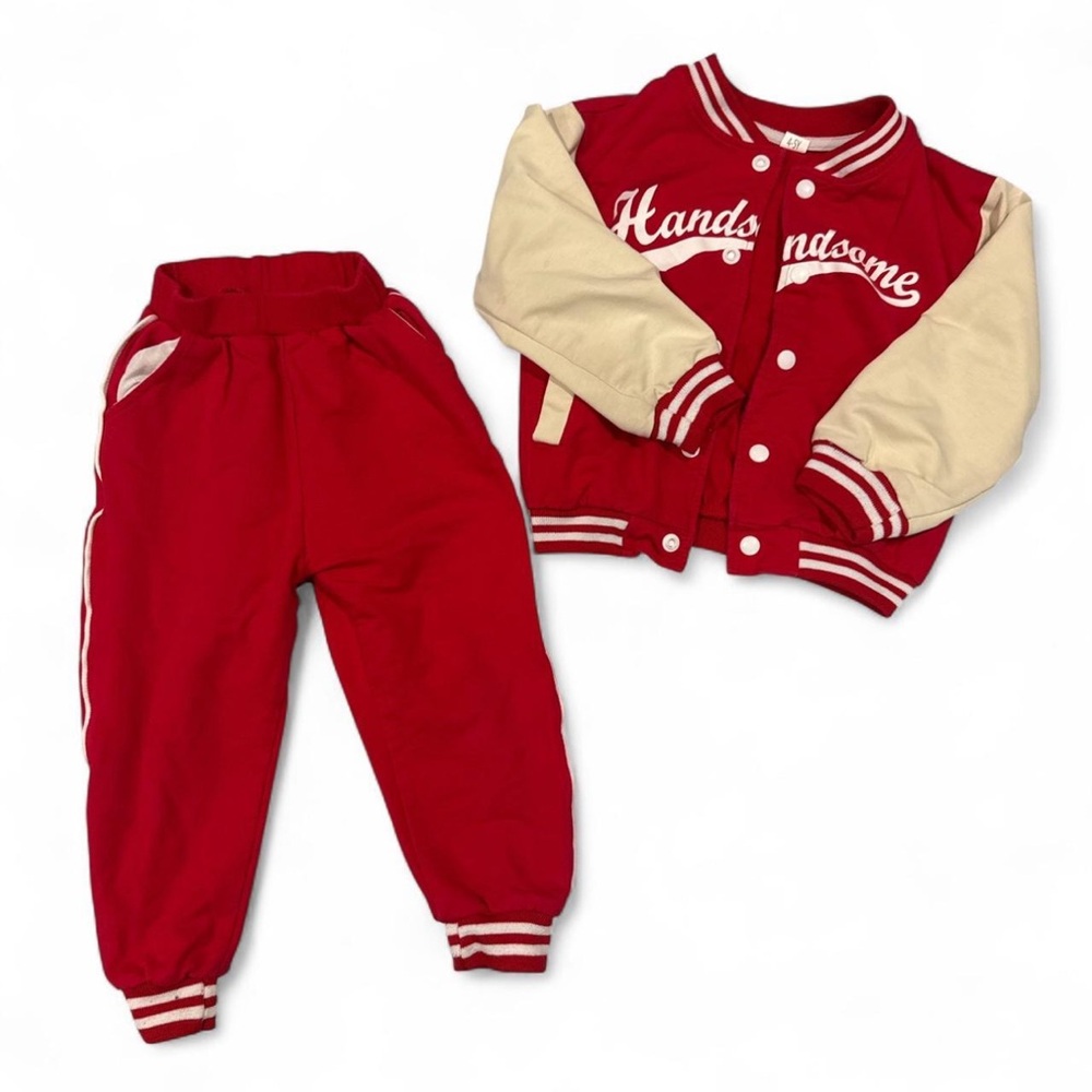 Kids Red and Cream Varsity Set Years 4-5